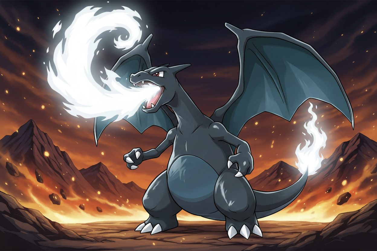 Il drago sia piu simile a charizard nero di pokemon 